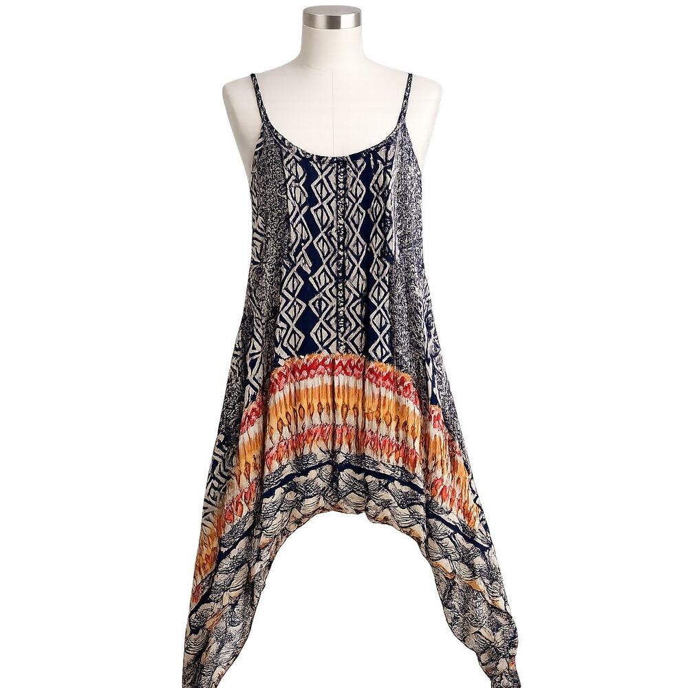 Angie Boho Handkerchief Hem Dress - Geometric Print - Size M